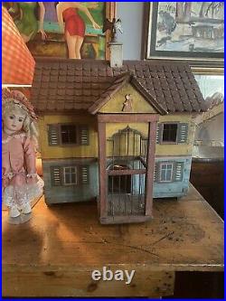 Antique Gottschalk 1800s Folk Art Doll House /Animal Cage Original Paint