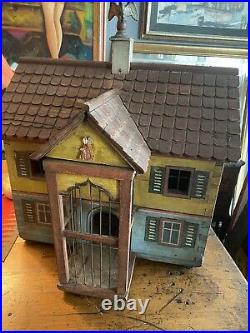 Antique Gottschalk 1800s Folk Art Doll House /Animal Cage Original Paint