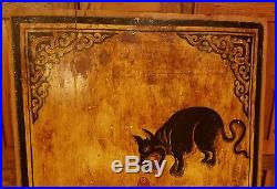 Antique Hand Painted Chamfered Wooden Carousel Panel Folk Art Architectural Sign