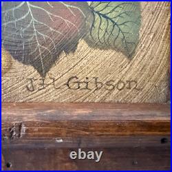 Antique Judith Holbrook Gibson Framed Still-life Painting, Signed FOLK ART