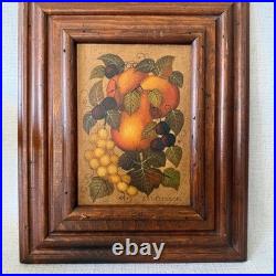 Antique Judith Holbrook Gibson Framed Still-life Painting, Signed FOLK ART