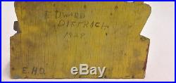 Antique Lancaster Co. Pa Folk Art Painted Comb Wall Box Orig Yellow Paint AAFA