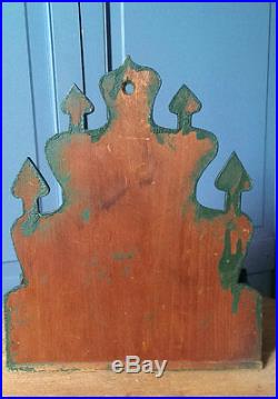 Antique Lancaster County Pa Folk Art Painted Comb Wall Box Orig Green Paint AAFA