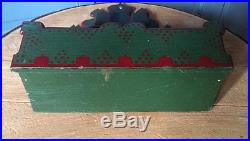Antique Lancaster County Pa Folk Art Painted Comb Wall Box Orig Green Paint AAFA