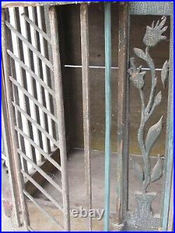 Antique Large House Folk Art Bird Cage Old Green Paint