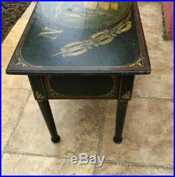 Antique Maritime Royal Navy Captains Coffee table Ship Painting Folk art 1903