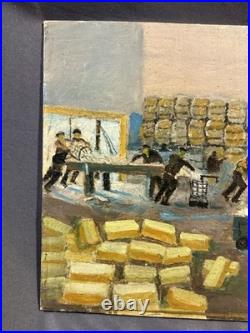 Antique Nautical Folk Art Painting Provincetown Cape Cod Signed Charles Doeg Antique Nautical Folk Art Painting Provincetown Cape Cod Signed Charles Doeg