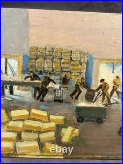 Antique Nautical Folk Art Painting Provincetown Cape Cod Signed Charles Doeg