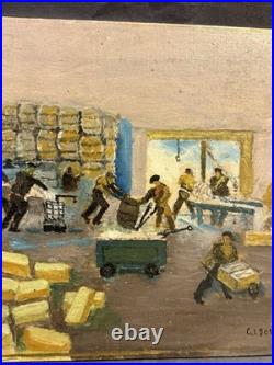 Antique Nautical Folk Art Painting Provincetown Cape Cod Signed Charles Doeg