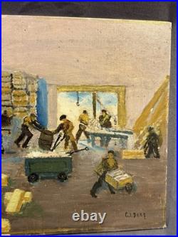 Antique Nautical Folk Art Painting Provincetown Cape Cod Signed Charles Doeg