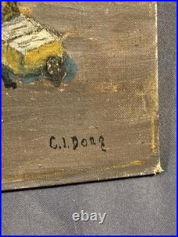 Antique Nautical Folk Art Painting Provincetown Cape Cod Signed Charles Doeg