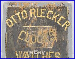 Antique Newport RI Ruecker Watchmaker Sign & Molly Nye Tobey Folk Art Painting