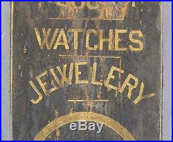 Antique Newport RI Ruecker Watchmaker Sign & Molly Nye Tobey Folk Art Painting