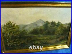 Antique O/B Folk Art Painting N. Conway, N. H c. 1900 view of Mt. Washington