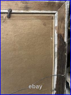 Antique Oil Painting Floral Still Life Signed Ornate Gold Frame 28 x 24