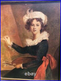 Antique Oil Painting Portrait of Young Women Copy of Vigee-Lebruns