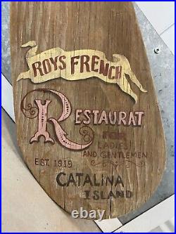 Antique Old American California Folk Art Painted Wood Sign, Catalina Island