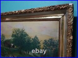 Antique Original Folk Art Painting oil on old board Artist Unknown no info