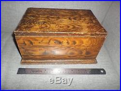 Antique PA German Primitive Folk Art Mustard Grained Painted Wood Box American