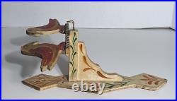 Antique PENNSYLVANIA AMERICAN FOLK ART WALL HANGER BIRDS CARVED & PAINTED WOOD