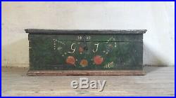 Antique Painted French Wedding Chest Swedish Folk Art Dowry Chest Hope Chest