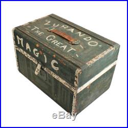 Antique Painted Magician's Box c. 1900 Zurando the Great Folk Art AAFA