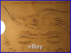 Antique Pre CIVIL War 1858 Granville Oh American Folk Art Painting Eagle Dove