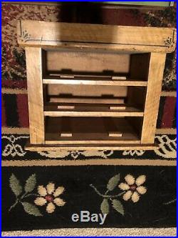Antique- Primitive Hand Painted& Crafted Folk- Art Wooden Three Drawer Cubby