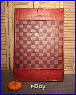 Antique Primitive Painted Game Board Checkerboard Folk Art