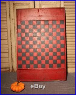 Antique Primitive Painted Game Board Checkerboard Folk Art