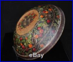 Antique Scandinavian Folk Art Painted Wooden Medieval Dancers Berry Bowl c. 1900