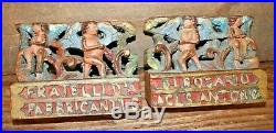 Antique Sicilian Cart Carved / Painted Panel Italy Carving Folk Art Advertising