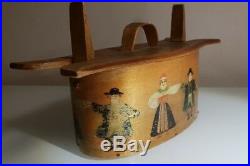 Antique Swedish Bentwood Tina Box. Folk Art Carved Sweden Hand Painted. Dalarna