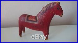 Antique Swedish Dala Horse. Folk Art Carved Sweden Hand Painted. RARE