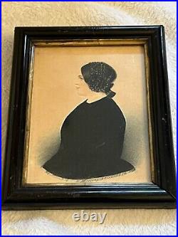 Antique Victorian Mourning Portrait Miniature 1854 Signed Folk Art W Murray