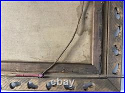 Antique Victorian Portrait Charcoal on Paper Laid on Canvas c1870s Framed