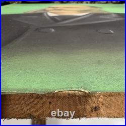 Antique Victorian Portrait Charcoal on Paper Laid on Canvas c1870s Framed