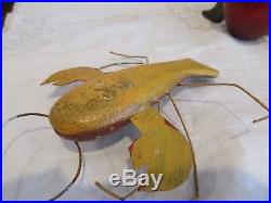 Antique Vintage Nautical Folk Art Handmade Painted Wooden Lobster Fishing Lure
