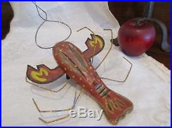 Antique Vintage Nautical Folk Art Handmade Painted Wooden Lobster Fishing Lure