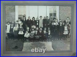 Antique Wood Tramp Folk Art Stacked Picture Frame Criss Cross School Photograph