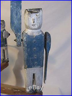 Antique Wooden Carved and Painted Policeman Whirligig Folk Art