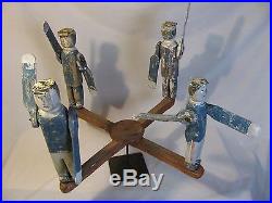 Antique Wooden Carved and Painted Policeman Whirligig Folk Art