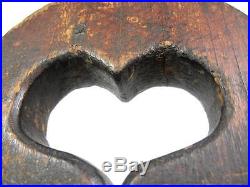 Antique c1789 SLAW BOARD HEART CUTOUT PAINT PINWHEEL AAFA Folk Art Primitive