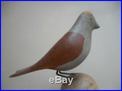 Antique hand carved Butter Stamp with carved & painted Bird. Folk Art Bird Carving
