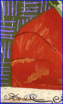 Antique mexican folk art painting