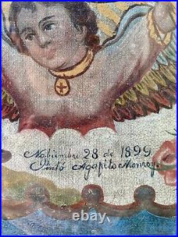 Antique mexican painting Virgen de Guadalupe
