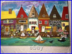 Artist Allison Merriweatherlarge 24 width X38 length(Colorful Village)