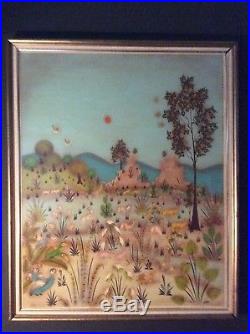 Arturo Alcala Oil Painting Large Masterful Mexican Primitive Folk Art Noah
