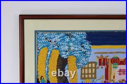 Asian Chinese Festival Folk Art Farmer Watercolor Painting Seal Marks Signed