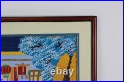 Asian Chinese Festival Folk Art Farmer Watercolor Painting Seal Marks Signed